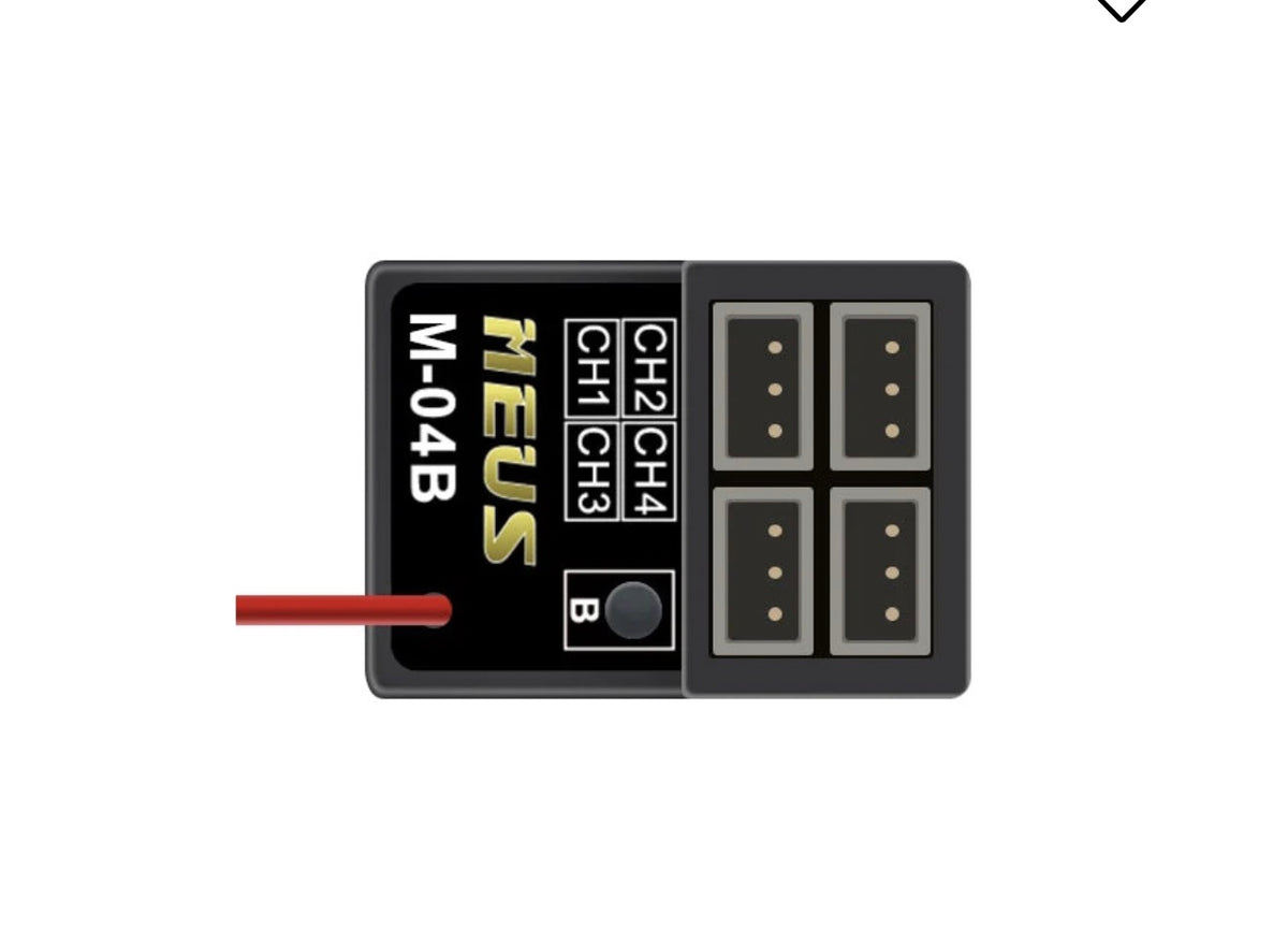 MEUS Racing ME-10B RC Transmitter 4ch 2.4GHz & Receiver with Coach Mode for 1/8 1/10 1/18 1/24 TRX4 TRX4M SCX10 SCX24 with JST adapters