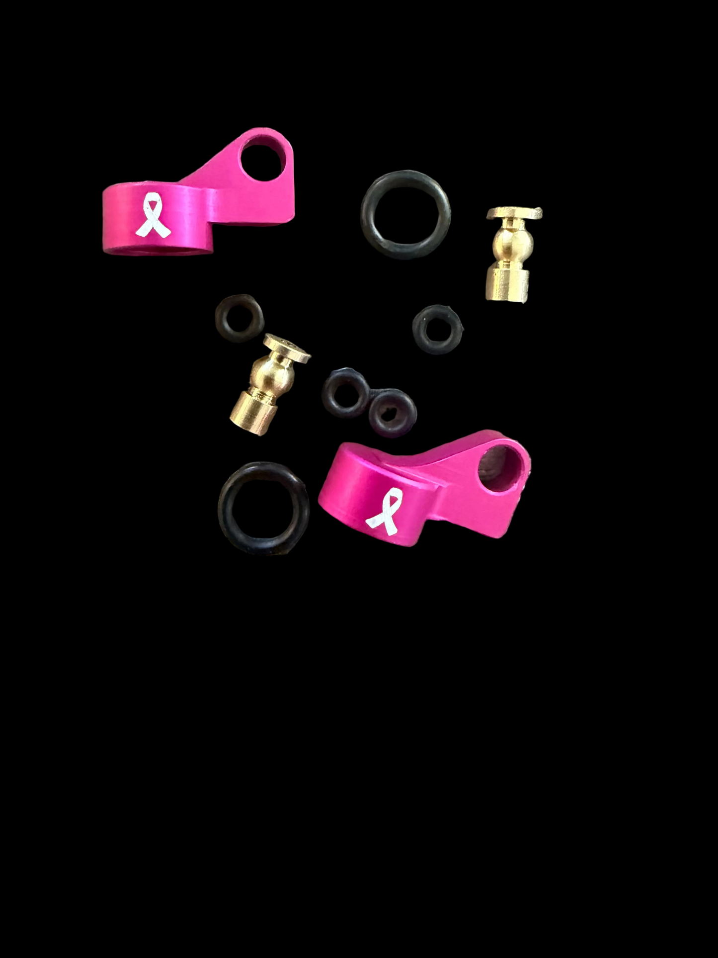 Hyrdacap pink breast cancer offset cap designed for the birthday candle shock (2) sold in pairs, hardware included. 15% going to breast cancer research (matching shocks coming next week)