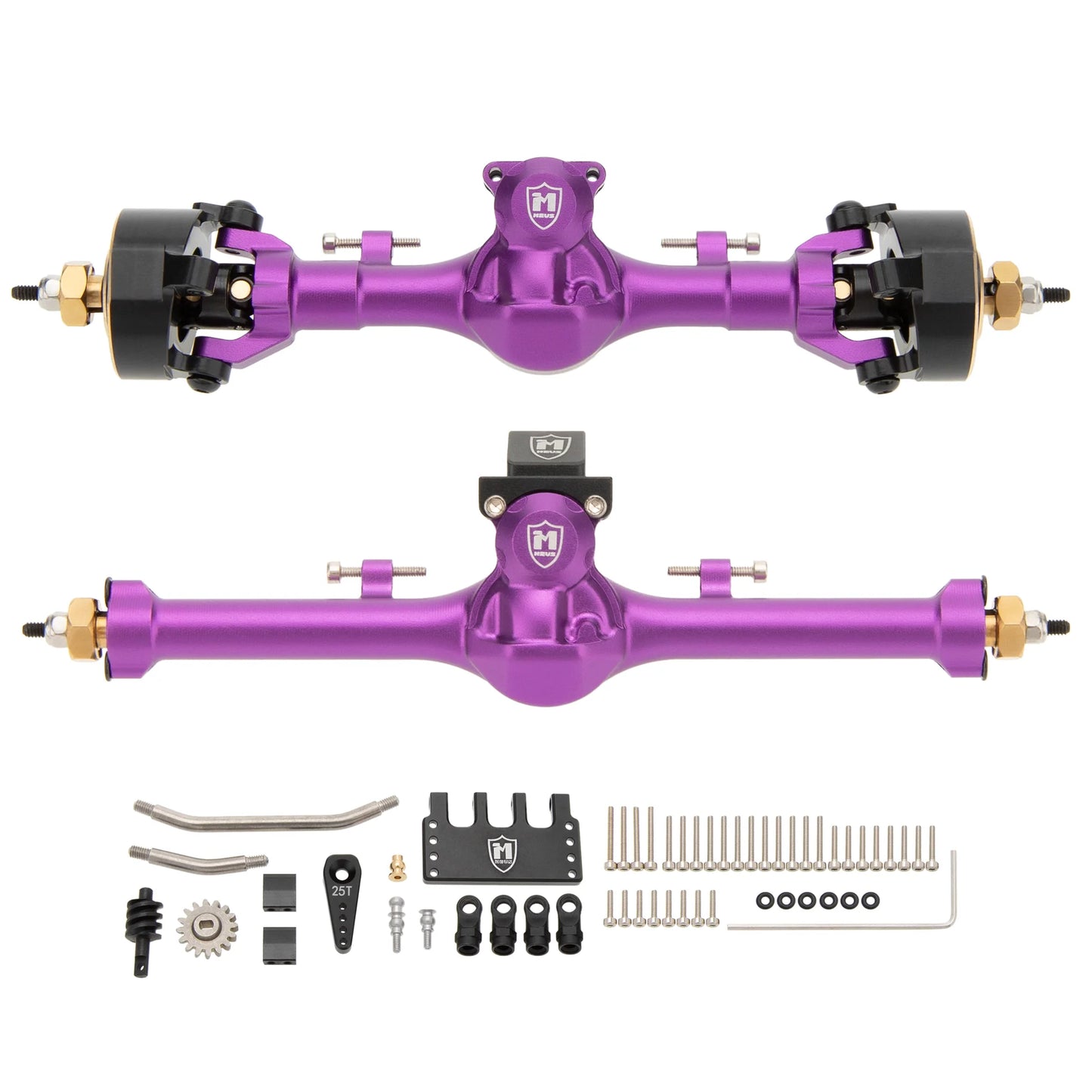 MEUS Racing SCX24 Metal V3 Isokinetic Axles +9MM with 3-Section CVD for Axial 1/24 SCX24