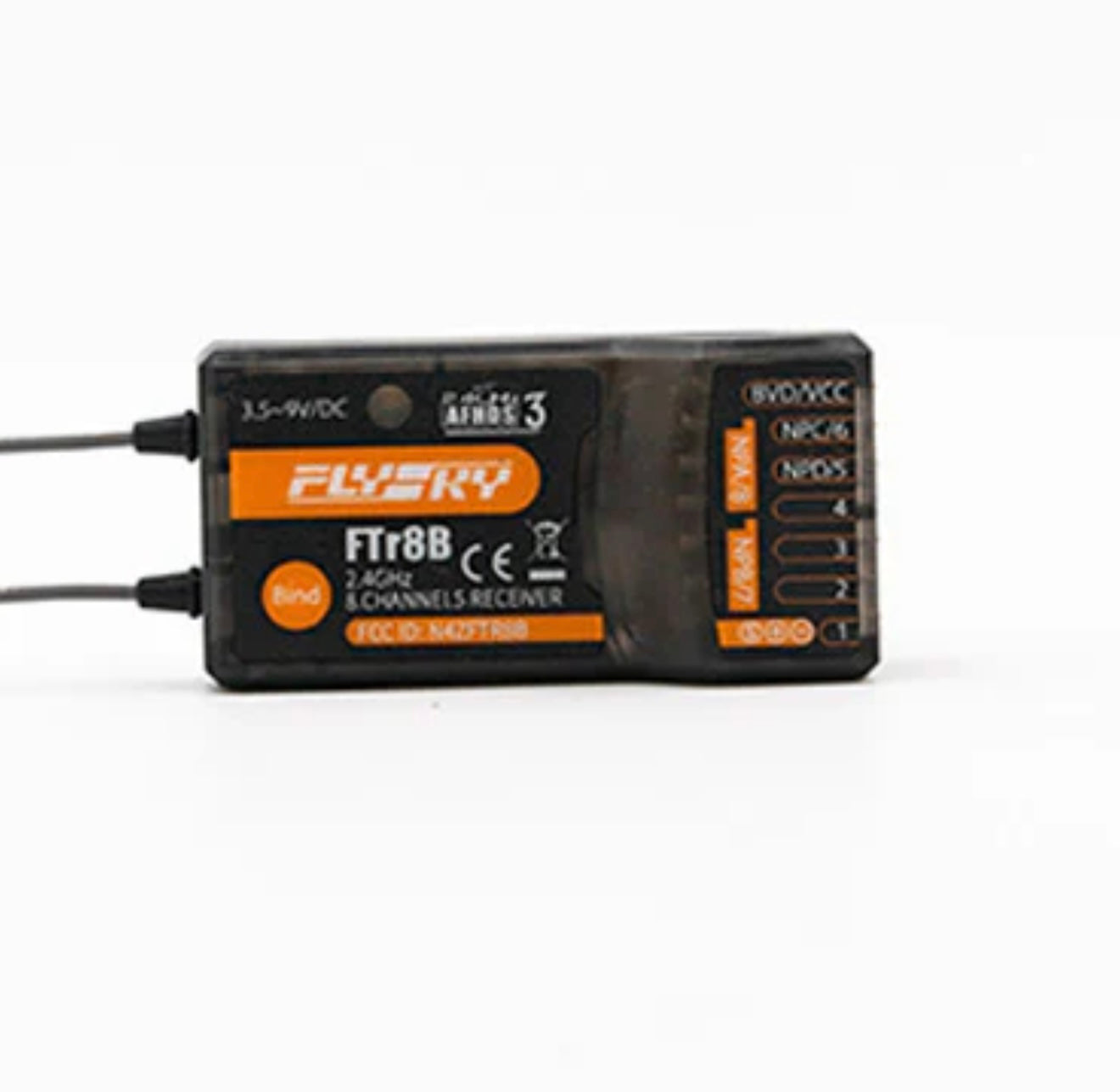 Flysky FTr8B Receiver, 2.4GHz 8CH Remote Control Receiver Dual Antenna PWM/PPM/i.Bus/S.Bus Output Compatible with AFHDS 3 Transmitters and RF Modules PL18 NB4 for RC Airplane RC Drone