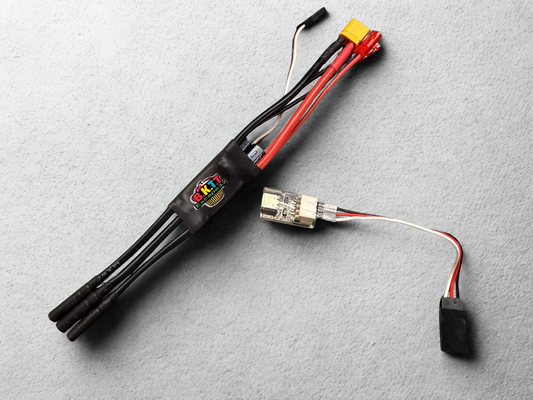 BKTT 55A escape32 1/10- UTB ESC, 2 JST leads for direct power. 5A BEC 7.4V output (WiFi linker included) XT30/4mm motor