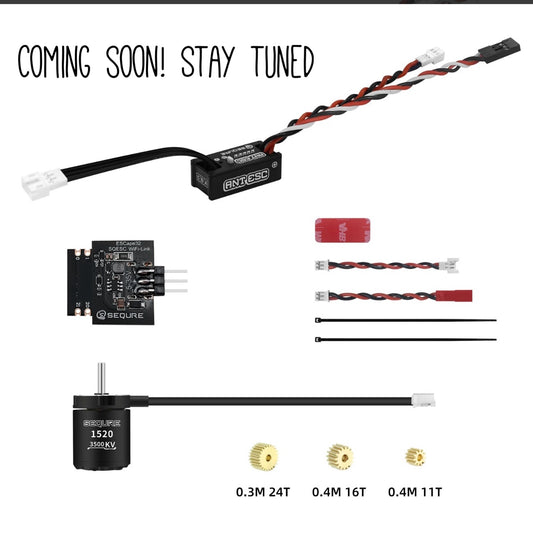 SEQURE ANT ESC & 1520 Motor 2-3S High Performance Outer Rotor Brushless Power Kit Small Size Suitable For 1/24, 1/18, 1/16 RC Crawler Car