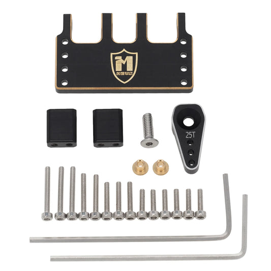 MEUS Racing Adjustable Brass Servo Mount With Steering Horn for 1/24 SCX24 C10 JLU Bronco